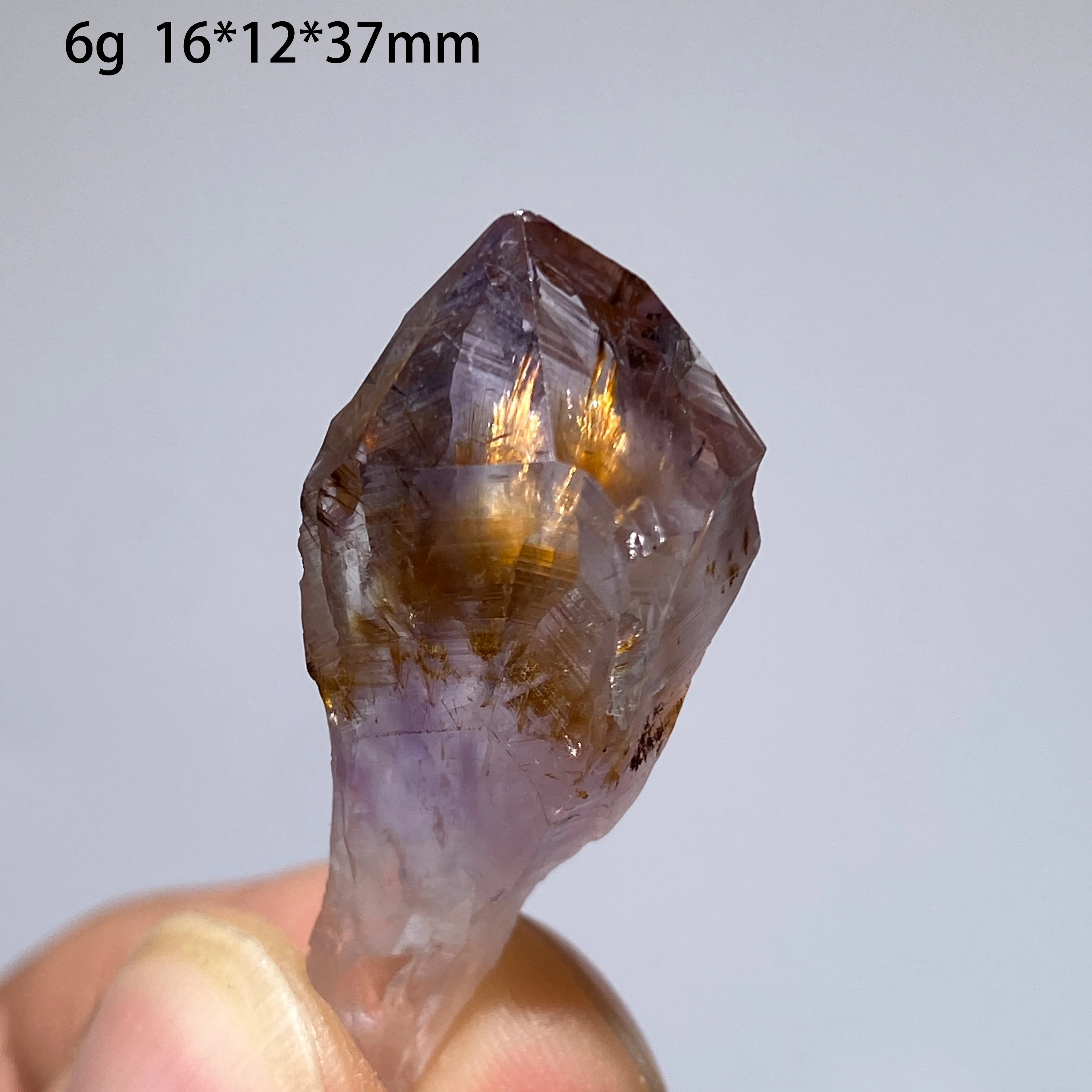 100% Natural Gold Rutilated Quartz Hair Purple Crystal Amethyst Mineral Specimen healing Stone Home Decor