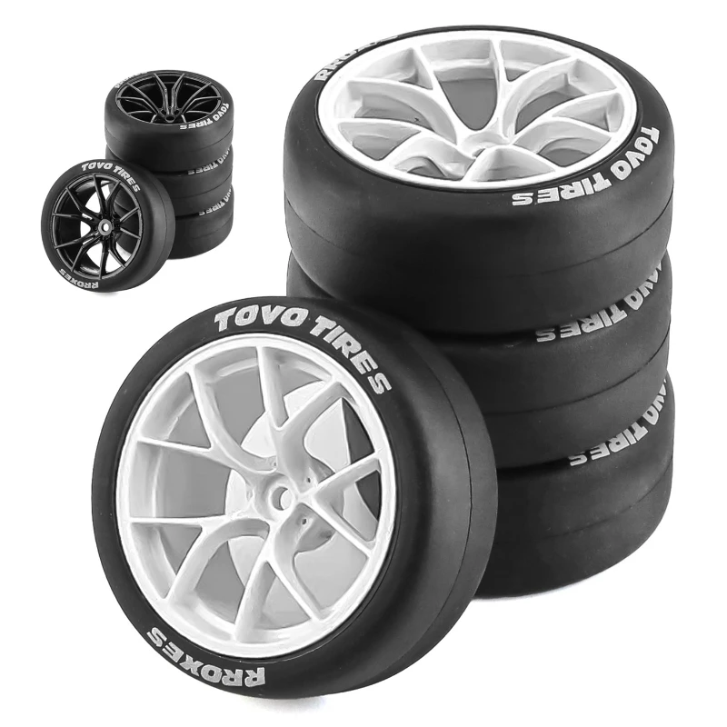 

4pcs 65mm Hard Drift Tire 1/10 RC Drift Car On Road Touring Racing Car Tyre Wheel for Tamiya TT01 TT02 XV01 PTG-2 Kyosho HPI HSP