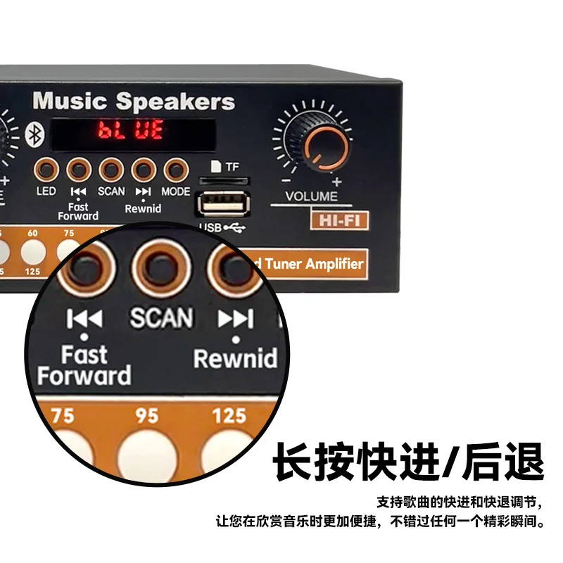 New Cool Lights, Multi-function Dual-purpose Digital Power Amplifier G60 Bluetooth U Disk Can Fast Forward and Rewind