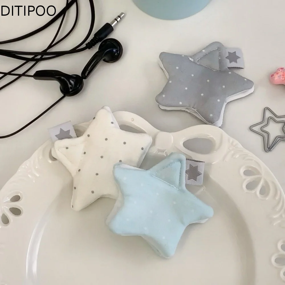 Polka Dot Data Cable Organizer Y2K Star Earphone Storage Bag Cute Korean Japan Style Earphone Decoration Accessories