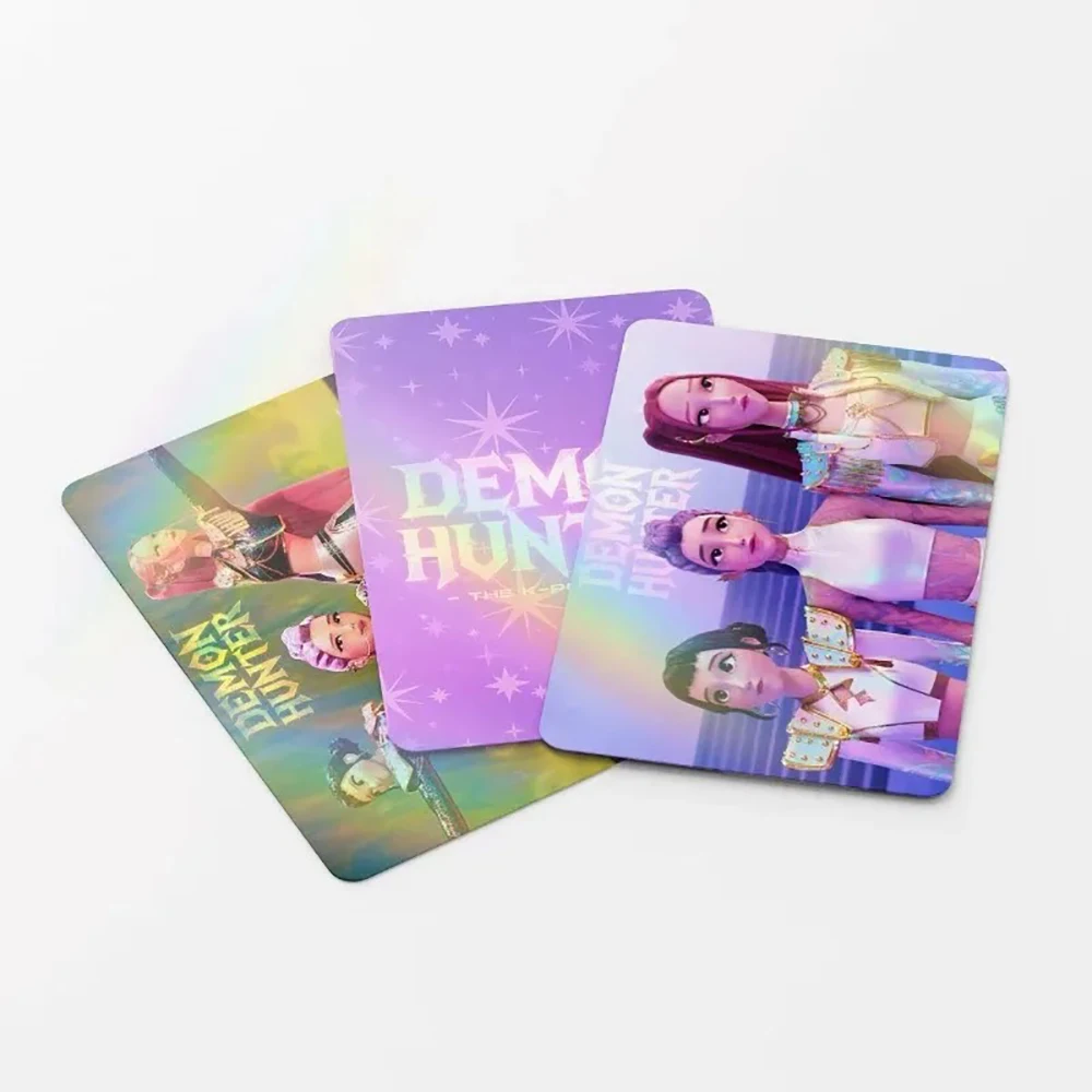 Tarjeta holográfica K-POP Demon Hunter girl Group - 55 piezas de dibujos animados de anime secundarios que rodean la tarjeta de juego K-POP para fanáticos