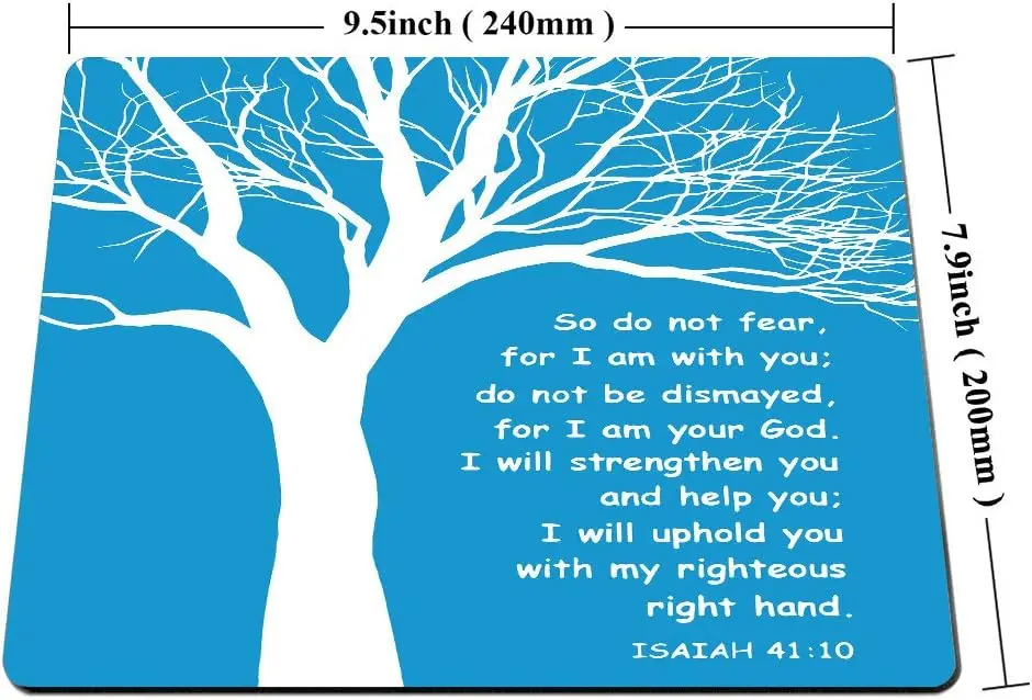 Gaming Mouse Pad Christian Theme Bible Verse Isaiah Mouse pad 9.5 X 7.9 Inch with Non-Slip Rubber Base Mouse Mat for Office