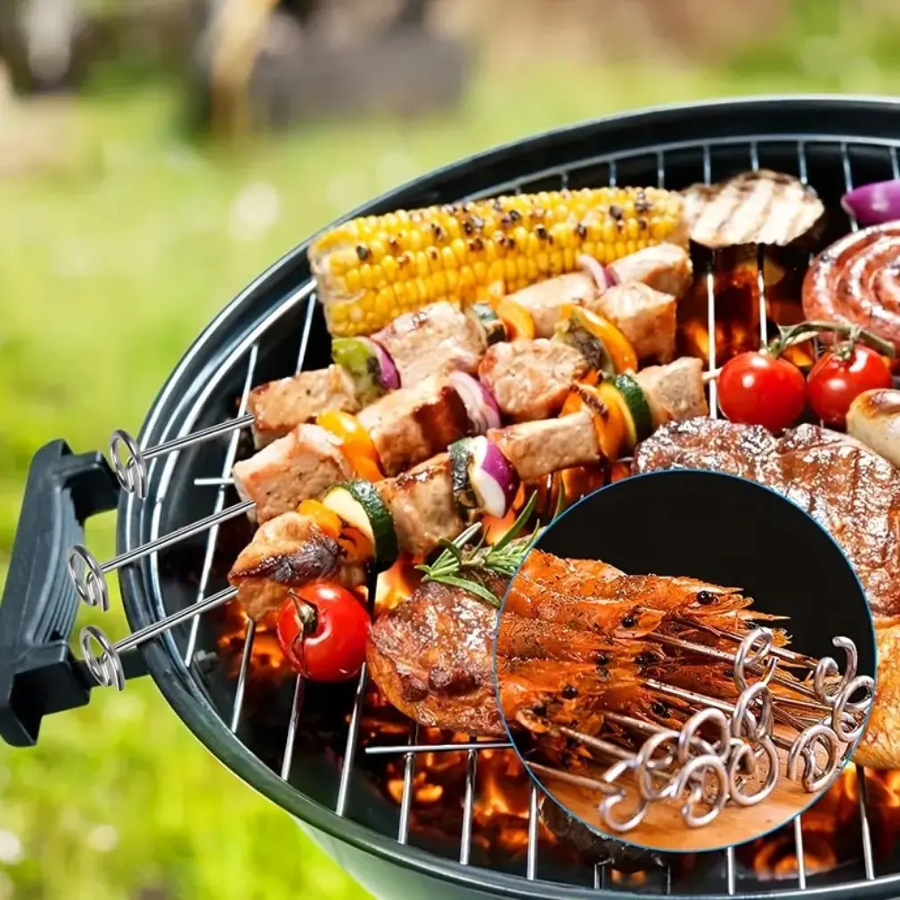 6Qt/8Qt Air Fryer Skewer Stand BBQ Skewers Vertical Skewers Holder Grilling Air Fryer For Ninja For Oven Grill Kitchen Accessory