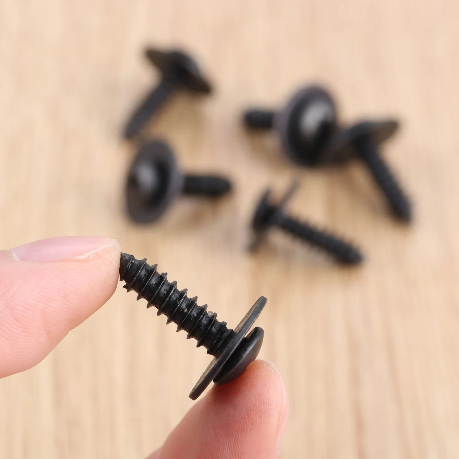 20Pcs Black Plastic Fixed Auto Car Body Fender Screws Retainer Clips M6 Metal Rivet Fastener Cross Self Tapping Phillips Screws