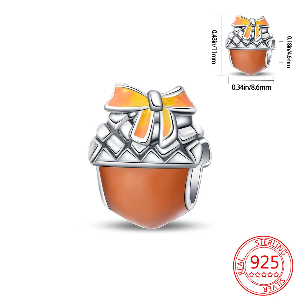 

Оригинальные подвески из стерлингового серебра 925, роскошные коричневые бусины в виде сосновой шишки в виде животных, подходят для браслета «сделай сам», женское изготовление нежного подарка