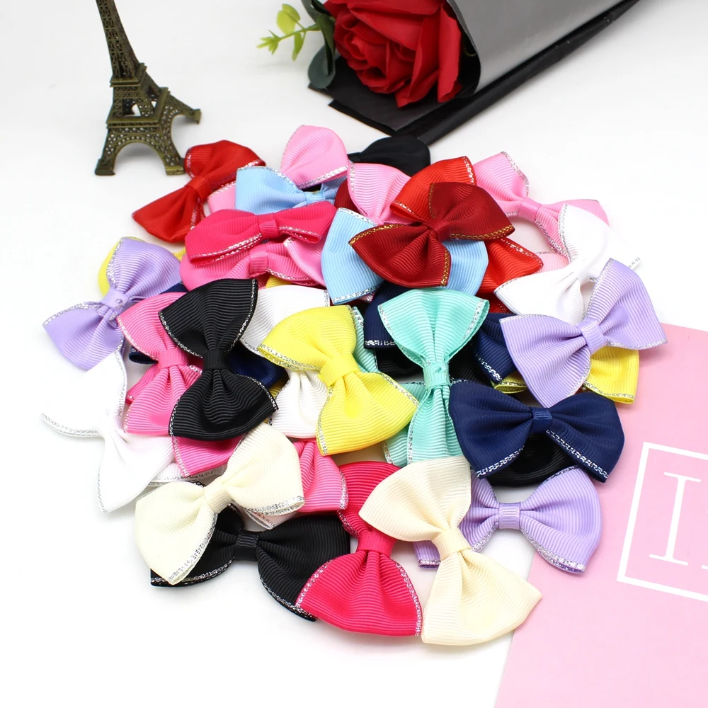 10 or 30pcs/lot 40mm-60mm Grosgrain Ribbon Bows Wedding Party Ribbon Cake Clothing Garment Embellishment Crafts Accessory