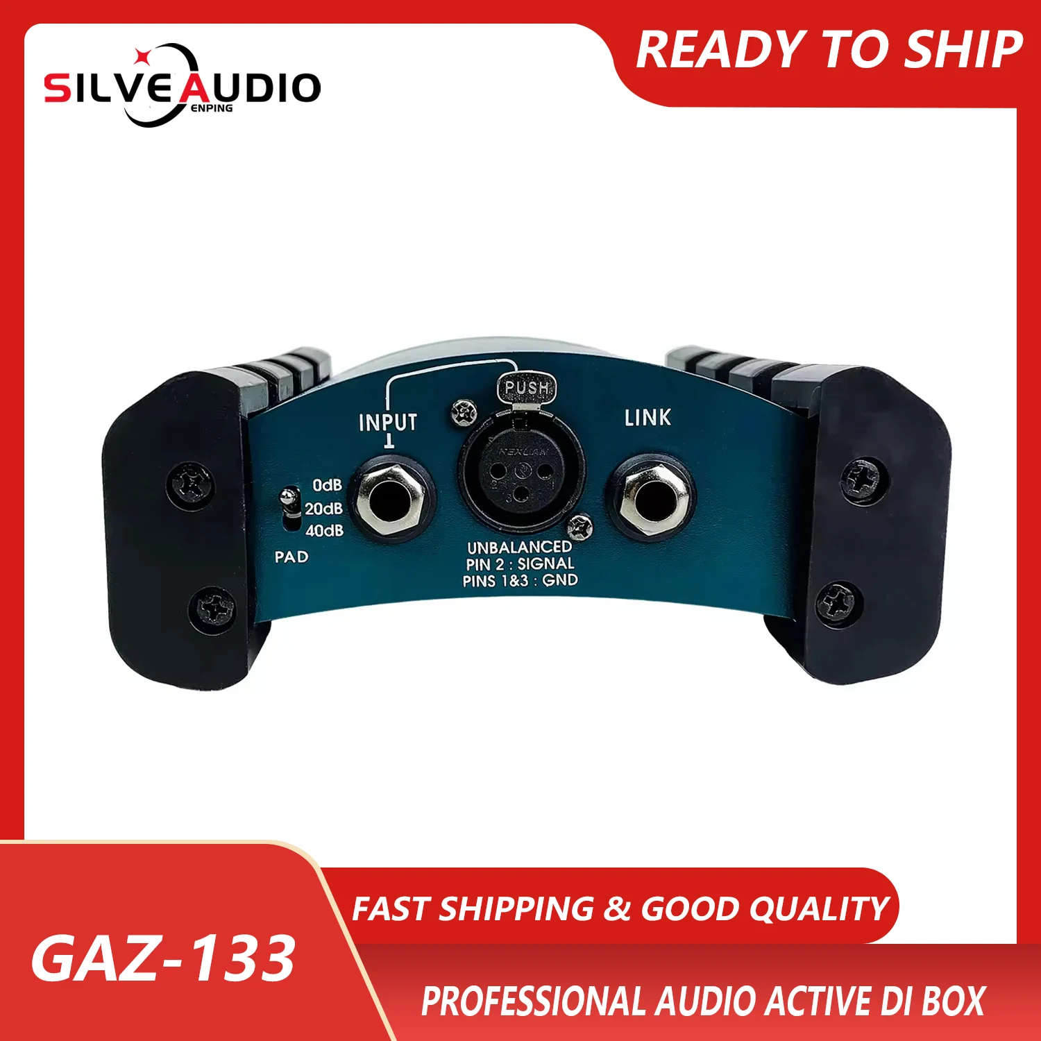 

GAZ-133 Professional Audio Active DI Box Impedance Converter DIBOX Stage Effector Phantom Power Box