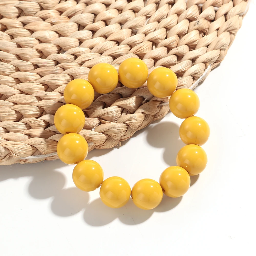 Bohomia Trend Acryl Ontwerp Geometrische Ronde Bal Elastische Armband voor Vrouwen Onregelmatige Kleurrijke Armbanden 2025 Sieraden