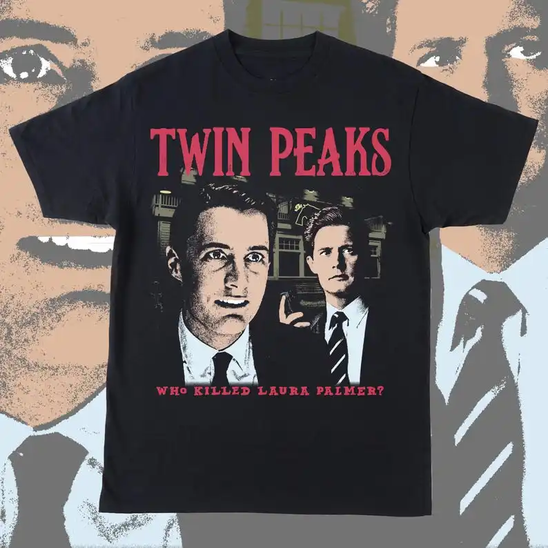 Camiseta Twin Peaks |   Dale Cooper |   Drama de terror de TV |   Camiseta retrô vintage da série de TV