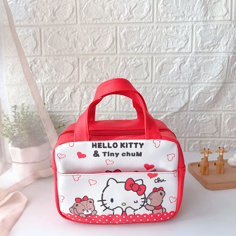 Nuova borsa per il pranzo isolata Hello Kitty borsa per il pranzo portatile in foglio di alluminio pieghevole Sanrio di grande Volume