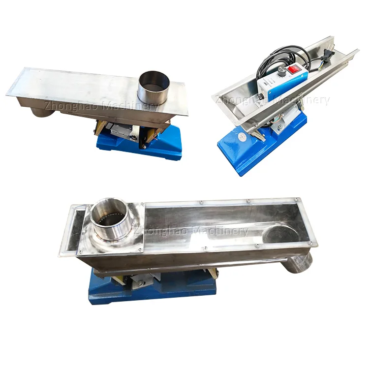 Zhonghao Tiny Vibrating Feeder Linear Vibrator Electromagnetic Vibratory Feeder SS304 Material 0.1-1t/h Capacity 110/220V for