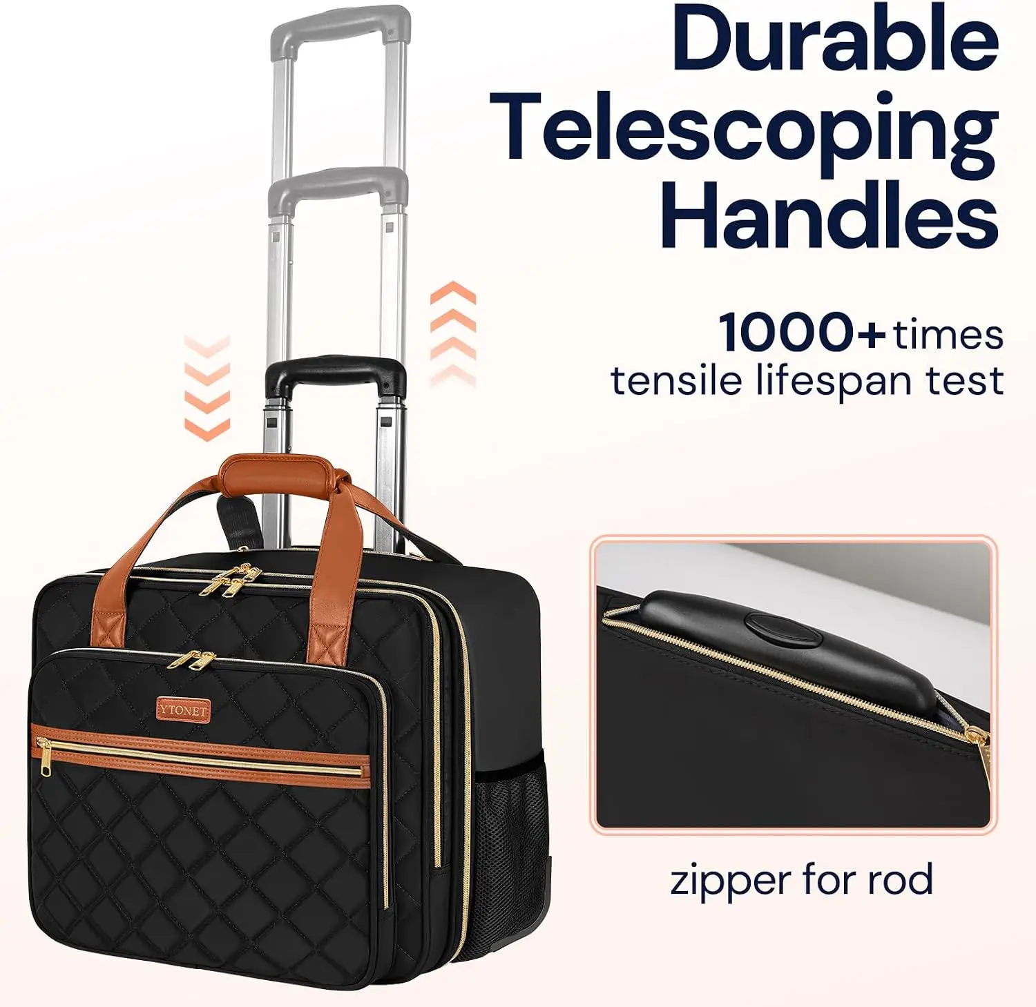 Ytonet Rolling Briefcase for Women, Extra Large 18 Inch Rolling Laptop Bag | Computer Bag with wheels for Work Travel College Bu