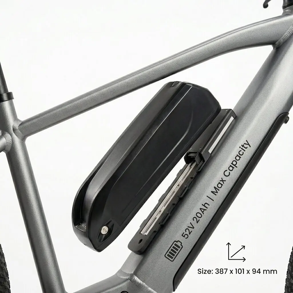

Down Tube Lithium e-bike battery 52V 20AH for Ariel Rider Grizzly 56pcs 21700 electric bike