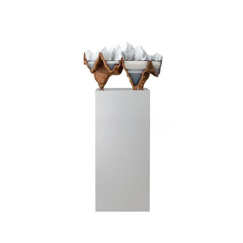 

Creative Abstract Iceberg Sculpture Artwork Ornament Hotel Front Desk Entrance Floor Decoration