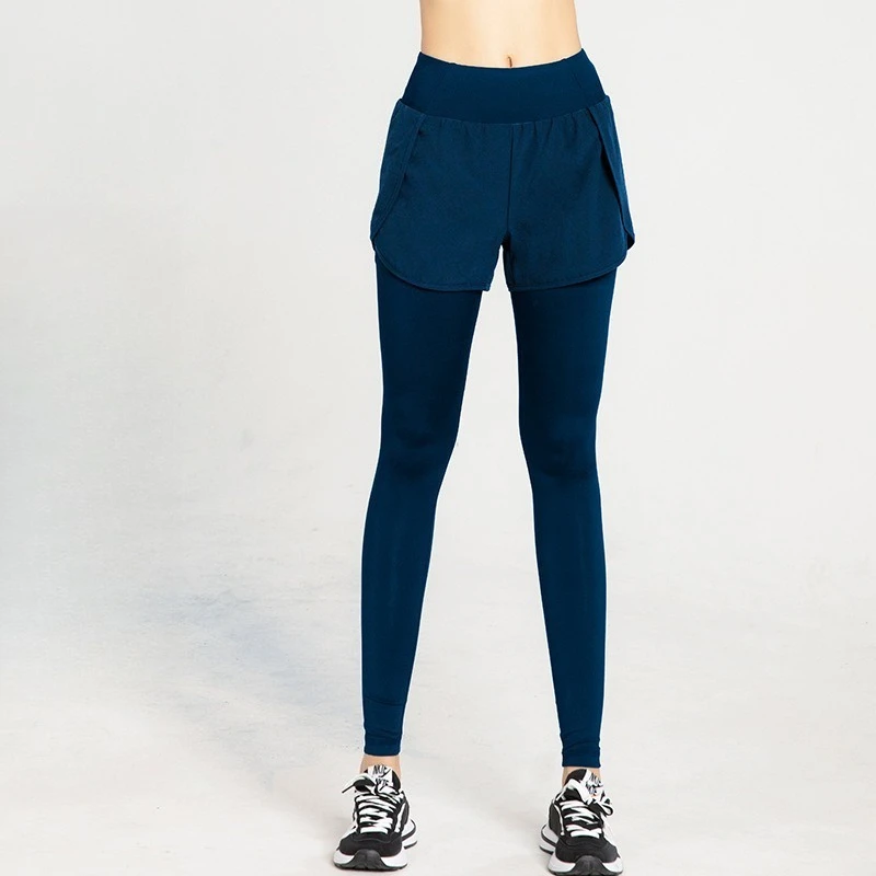 2-in-1 legging hoog getailleerde naadloze zak yogabroek 4D mode gym training buit lift workout elastische panty voor dames