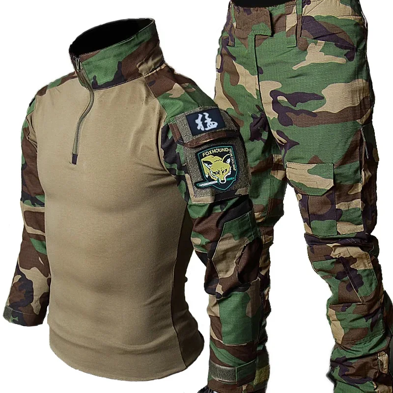 

Tactical Suits Combat Uniform Mens Camo Suit Outdoor Hunting Pants Training Sets Pant Shirts Duty Cargo Trousers Wear-resisting