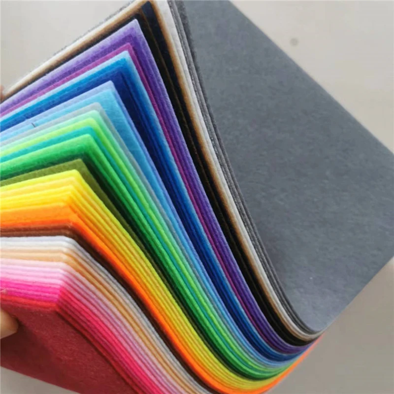 20Pcs Soft Felt Fabric Sheet 20Color Patchwork Sewing DIY Craft Squares Nonwoven 1mm Thick Handmade Fabric Weaving