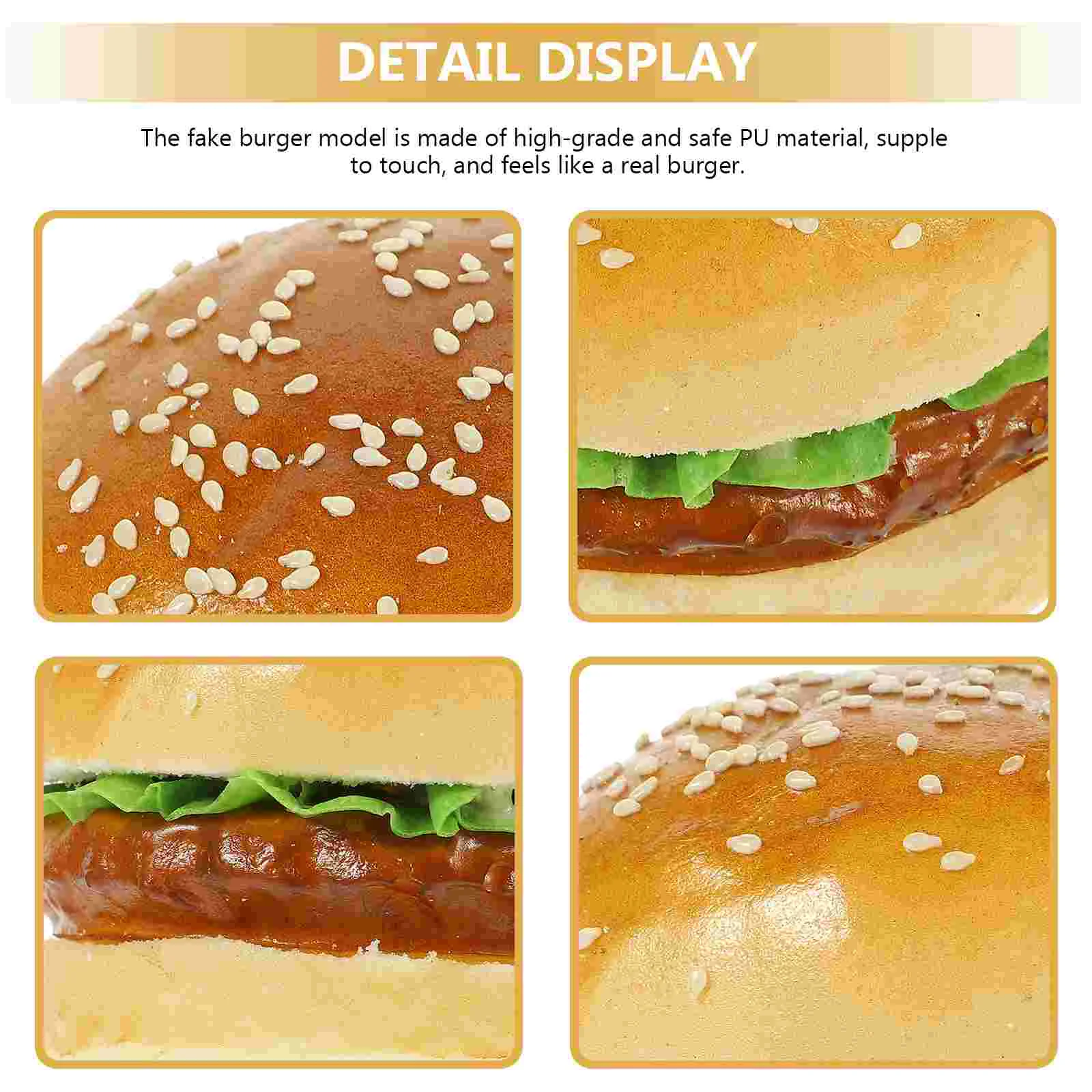 Fake Bread Simulated Hamburger Model False Fast Food Pu Artificial Sandwich Simulation