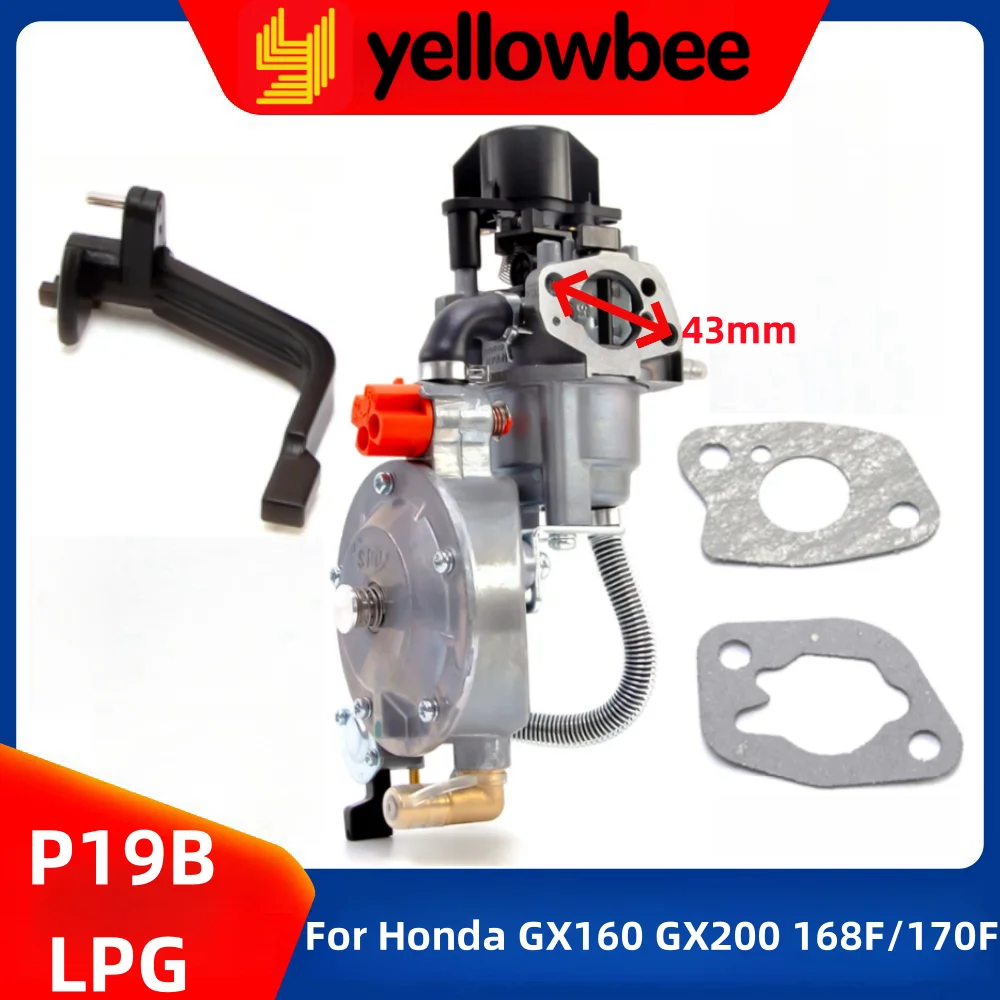 P19B Carburetor GX240 8HP Engine Carb 16100-ZE2-W70 16100-ZE2-W71 P19B-lpg For 3KW 6.5HP 168F 170F  Gasoline Generator