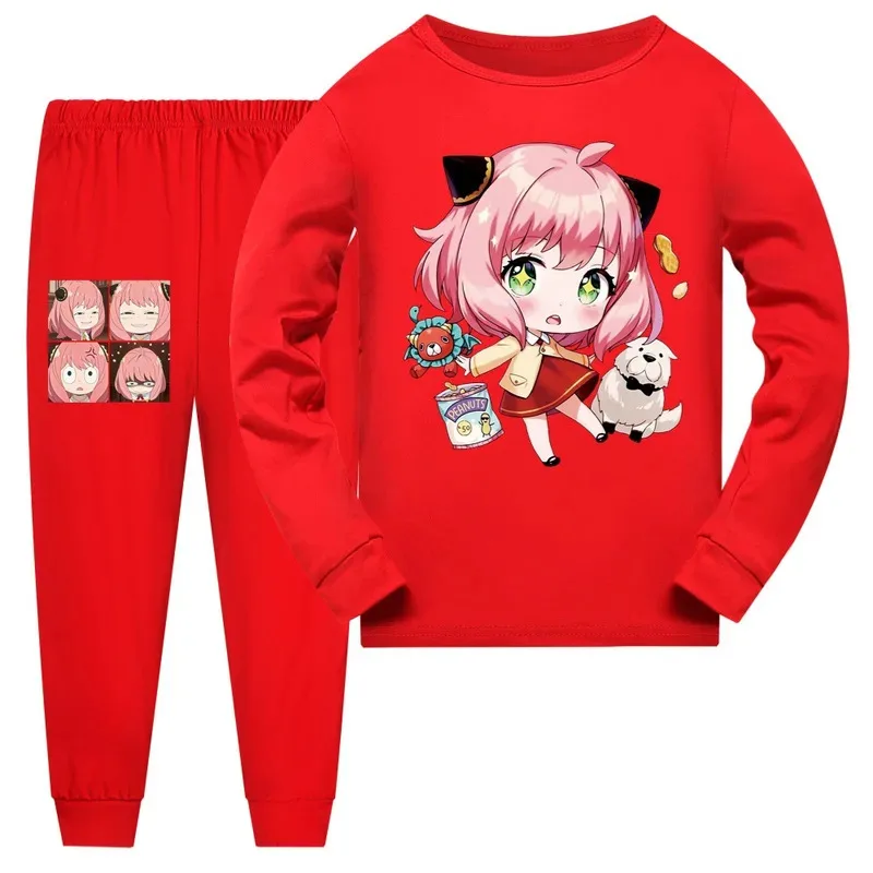 جديد الخريف جاسوس X الأسرة ملابس طفل الفتيات طويلة الأكمام بيجامة طفل الفتيان ملابس نوم بيجامات أطفال الأطفال Anyai Forger بيجامة