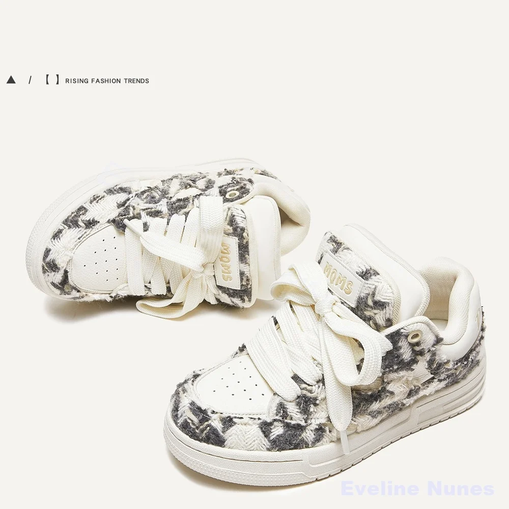 Men's Ink-wash Painting Style Low-top Shoes Women Mixed Colors Cross Tied Height-increasing Couple's Shoes Fashion Casual Shoes