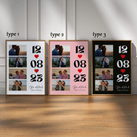 A3 or A4 Size Personalized Photo Collage Anniversary Gift – Custom 1st Anniversary Print for Him or Her,Memorable Keepsake