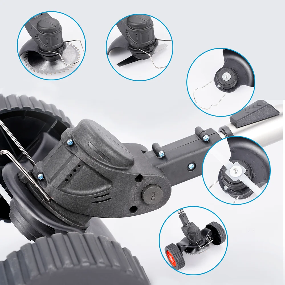 Imagem -03 - Elétrica Cordless Grass Trimmer Portátil Cortador de Grama Cortador Ajustável Weeder Poda sem Bateria Jardinagem Ferramenta para Makita 18v