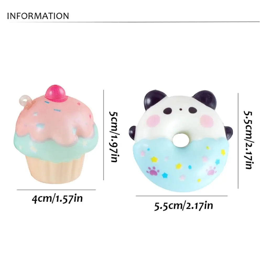 Stretch Squeezing Doughnut Squeeze Keychain Slow Rebound Cupcakes Keyring Animal Squeeze Sensory Toys Ice Cream Fidget Toys