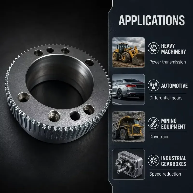 Precision CNC Machined Stainless Steel Custom Flange Gear Ring Industrial Components