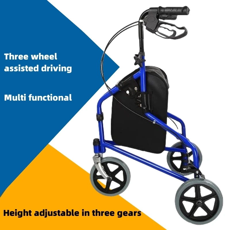 Elderly Training Walking Aids Can Sit Foldable Storage Walker Three Wheeled Carts Shopping Carts Are Portable And Lightweight