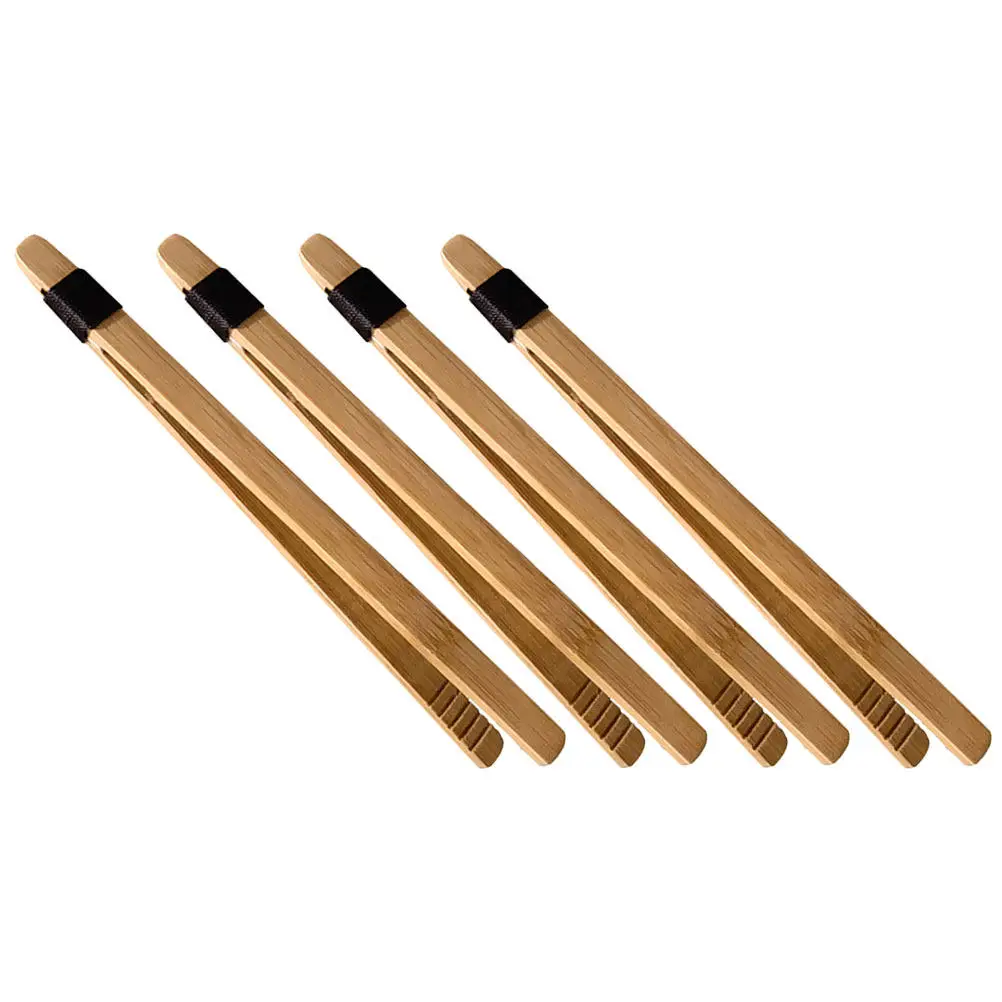 

4Pcs Bamboo Tweezers Kids Educational Wood Tongs for Motor Skills Training Preschool Counting Matching Games Early Childhood