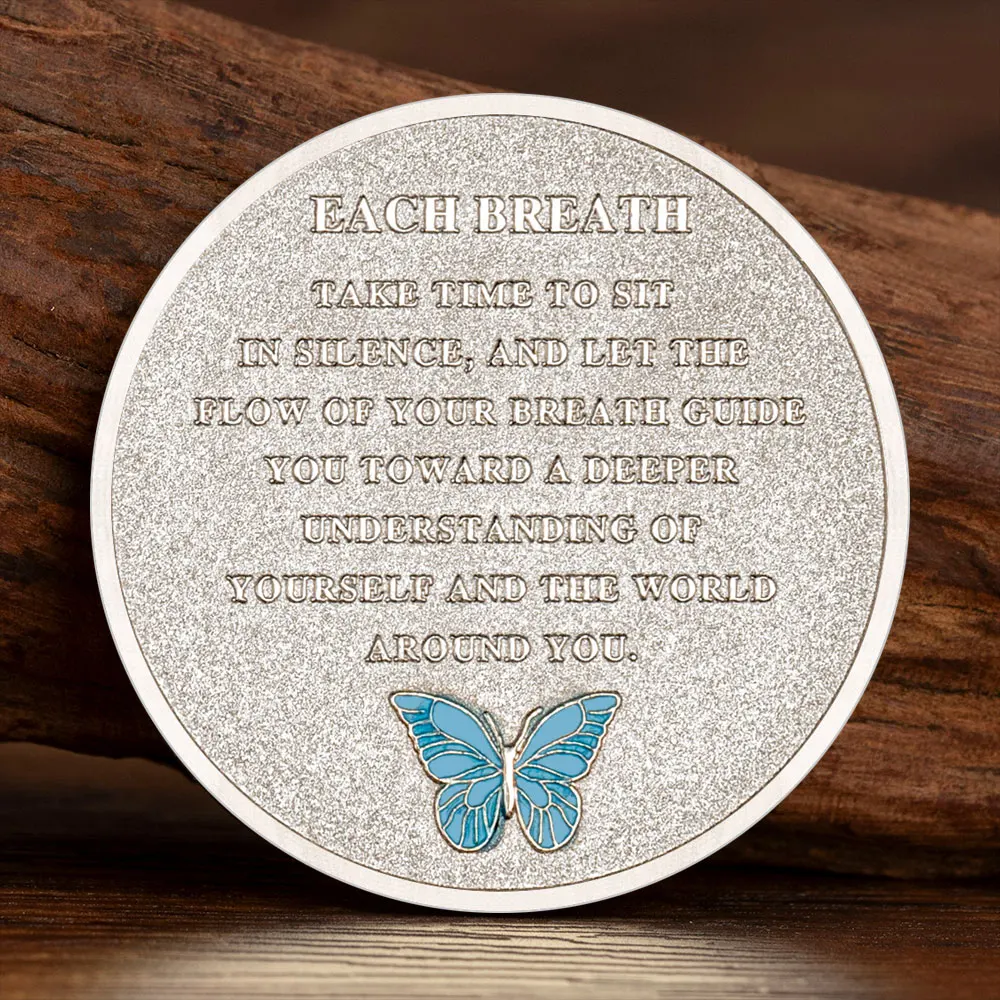 U.S.-Titled Sobriety Commemorative Coin Luminous Butterfly Girl Sober Collectible Coins Home Decoration