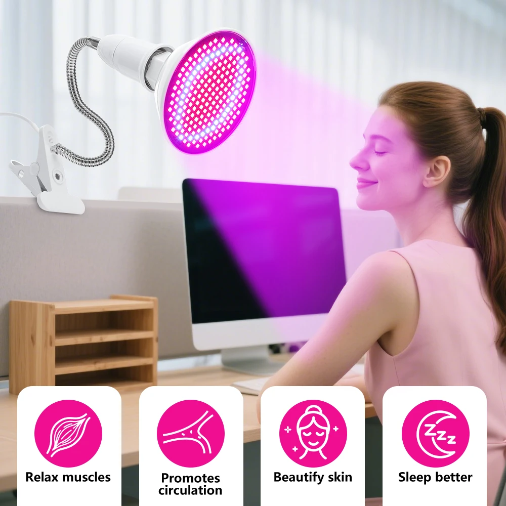 Terapia de luz Led roja y azul antienvejecimiento, rojo intenso, 660nm, infrarrojo cercano, 850nm, planta de belleza, bombilla de cultivo para toda la piel del cuerpo