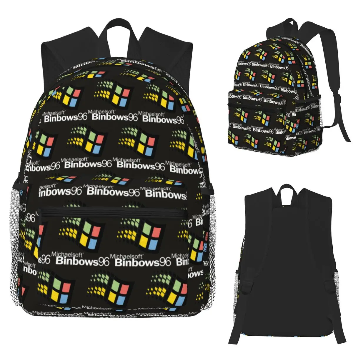 

Windows 95 Geeks Nerd Mesh Student Backpack School Bag Hiking Travel Daypack for Boys Girls Bookbag Shoulder Bags
