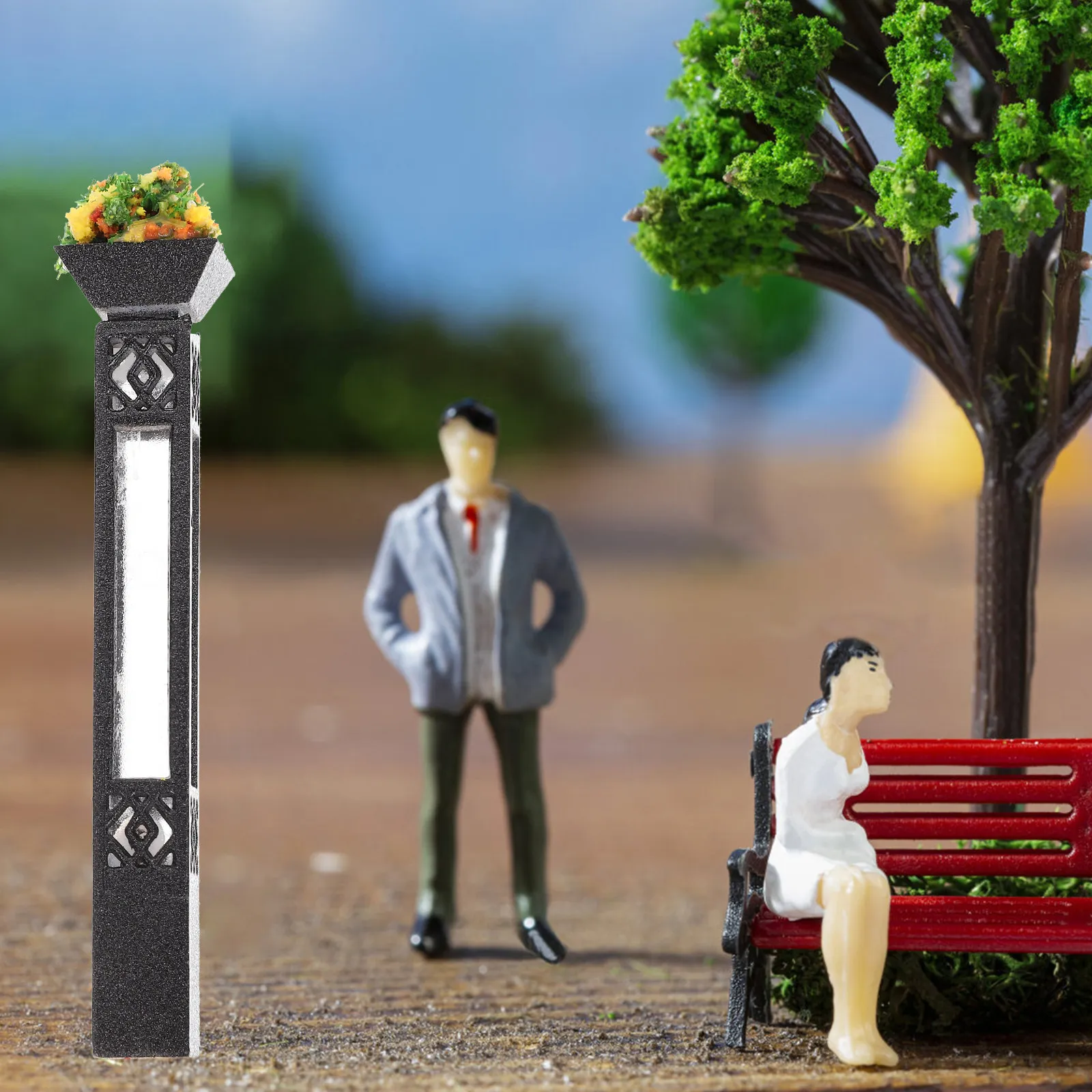 

4Pcs Mini Street Lamp Commercial Street Light Decorative Sand Table Tiny Road Lamp for DIY Mini House Garden Ornament