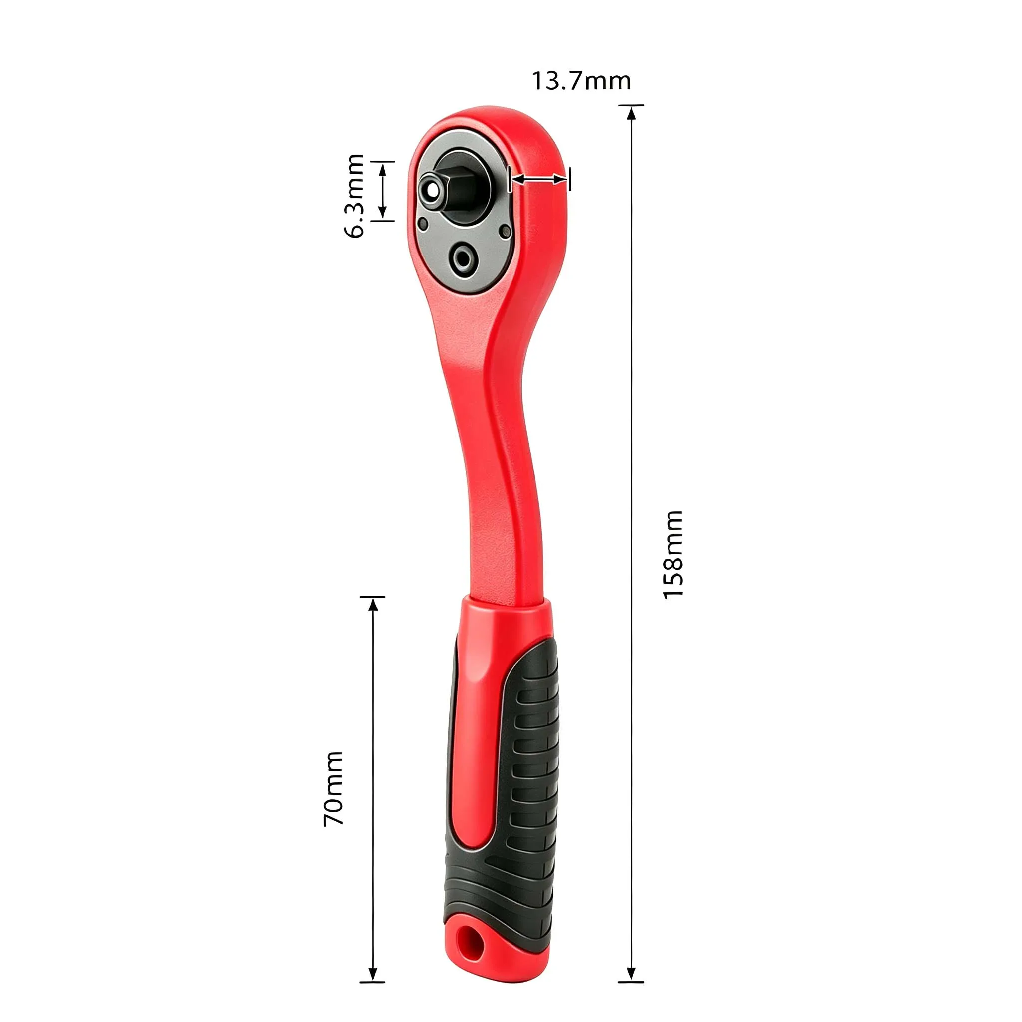 Ergonomic Handle Wrench 72-Tooth Ratchet Wrench For Tight Spaces 5-degree Swing Angle TPR Coated Non-slip Grip