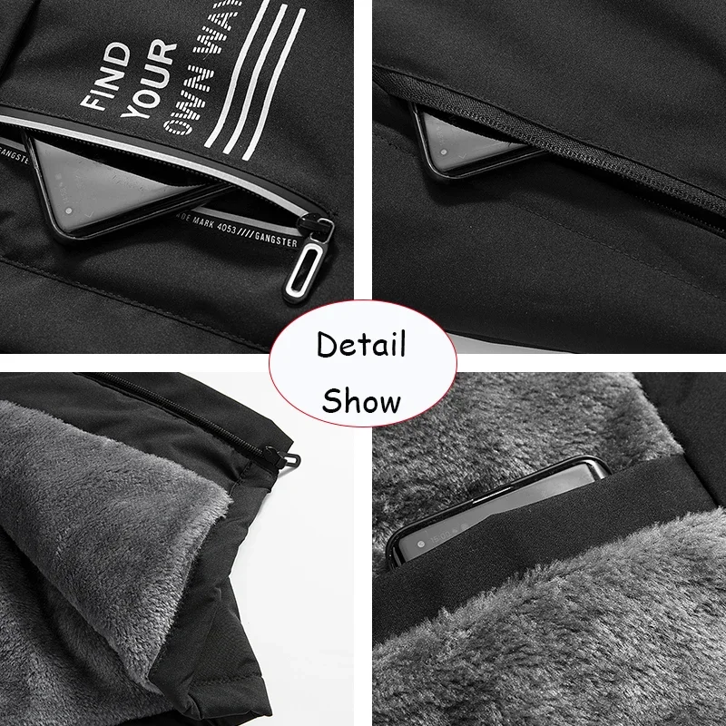 2025 New Spring Men Outdoor Hooded Windbreak Fleece Jacket Coats Men Autumn Warm Outwear Casual Fashion Solid Jacket Male Tops - Image 6