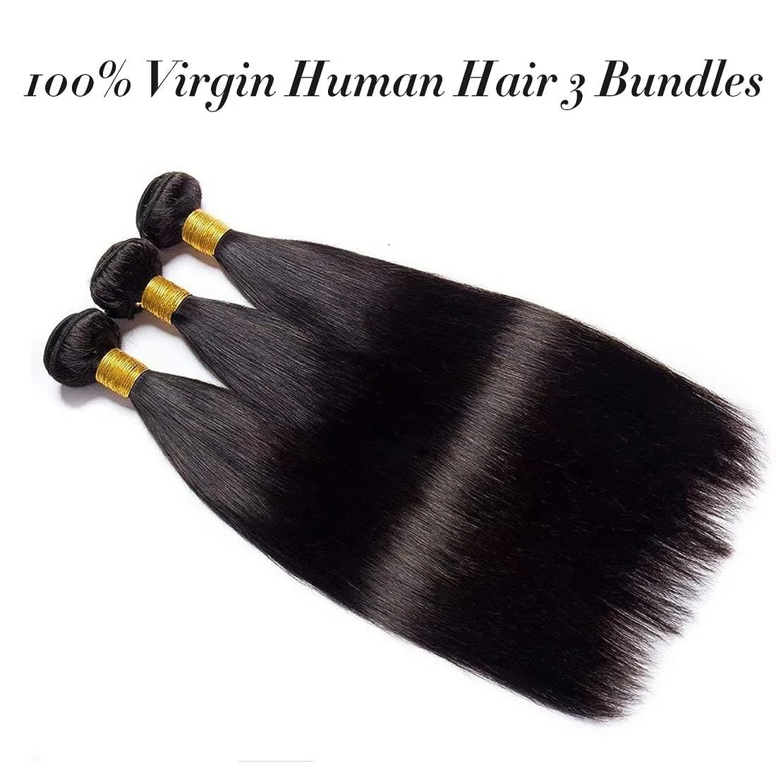 Прямые пучки человеческих волос Бразильские человеческие волосы 3 пучка человеческих волос для чернокожих женщин 22, 24, 26 дюймов, класс 10 А, 100% необработанные
