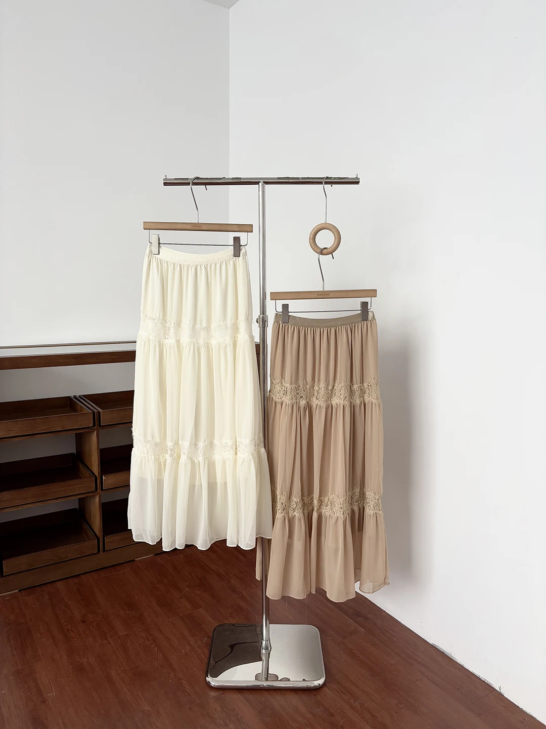 

Elegant Lace Long Skirt Women's Summer High Waist A-Line Fairy Tale Half Body Skirt Draping Sensation Cake Style Polyester Fiber