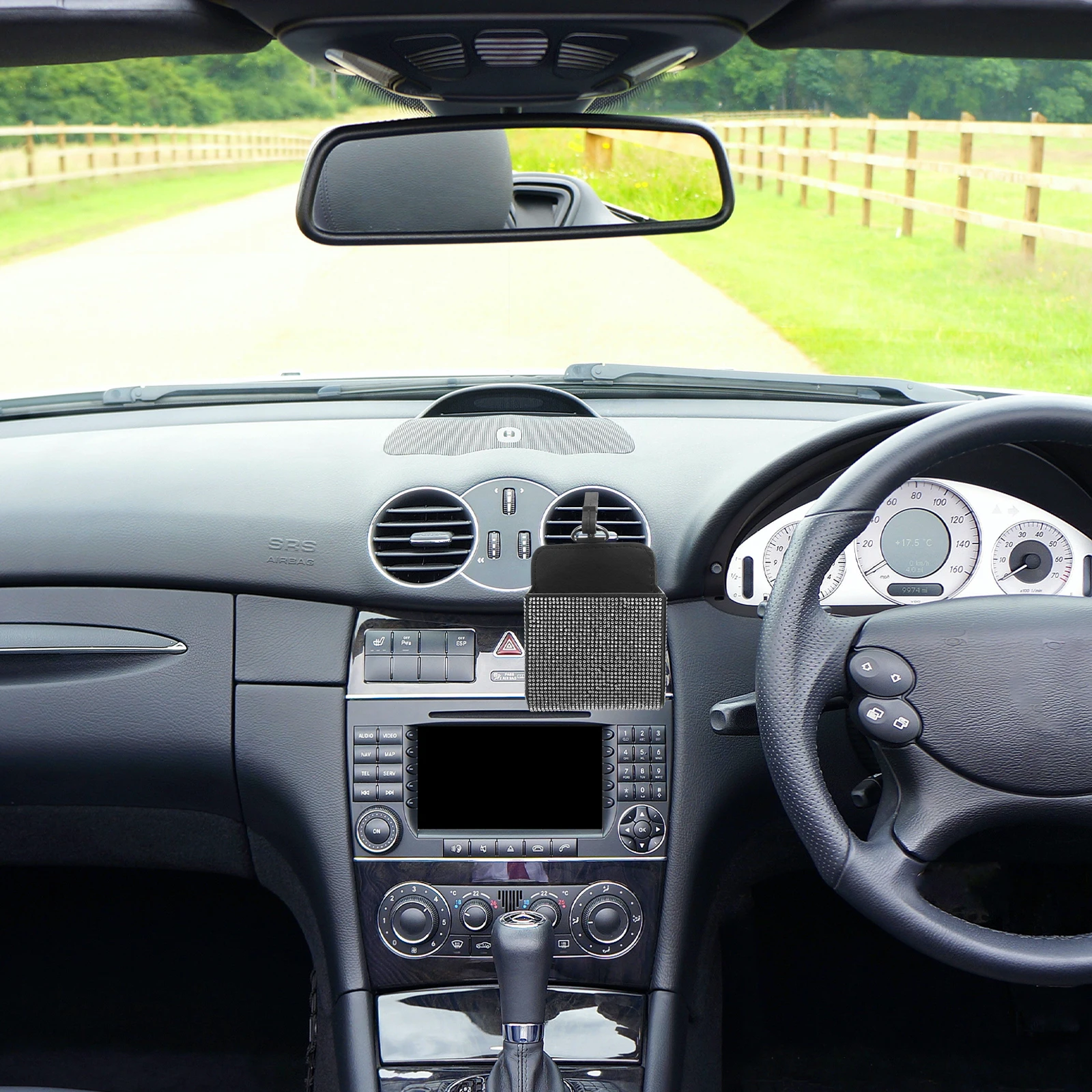 

Car Air Vent Storage Bag Rhinestone Coin ganizer for Key Card Holder Mens Bag Large Capacity Multi Functional