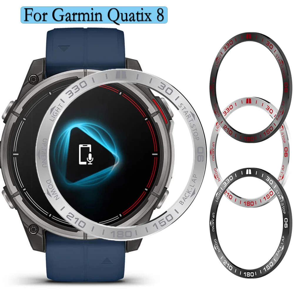 

For Garmin Quatix 8 51/47mm Bezel Ring Watch Decoration Sport Metal Stainless Steel Protection For Garmin Quatix 8