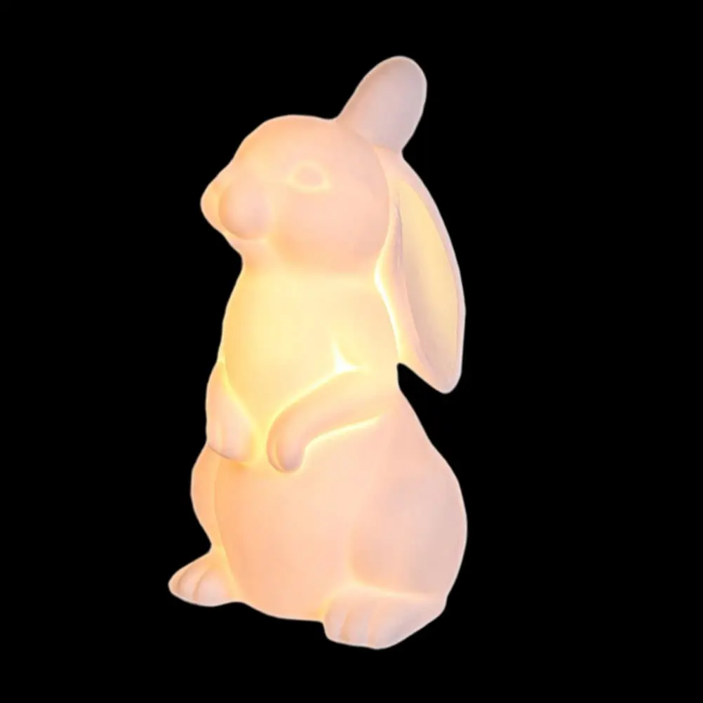 

1Pcs Unique Rabbit Shape Desk Lamp Cute Ceramic Night Light for Living Room Bedroom Decorative Indoor Lighting Fixture Craft