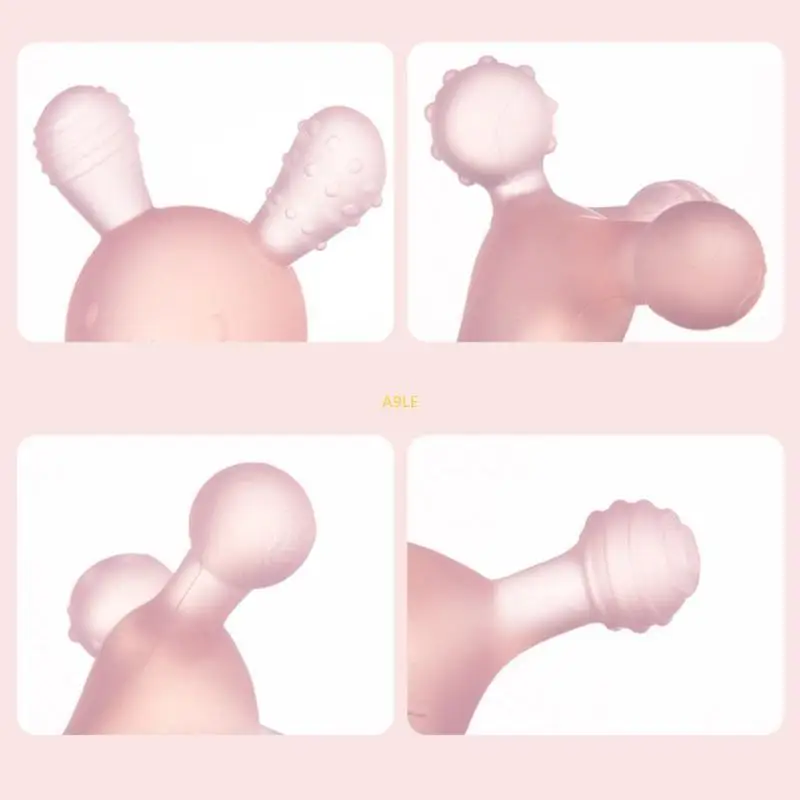 

Silicone Teether Toy Cartoon Rabbit Baby Teething Toy Chewable Toddlers Supplies Teeth Train Essential for Newborns