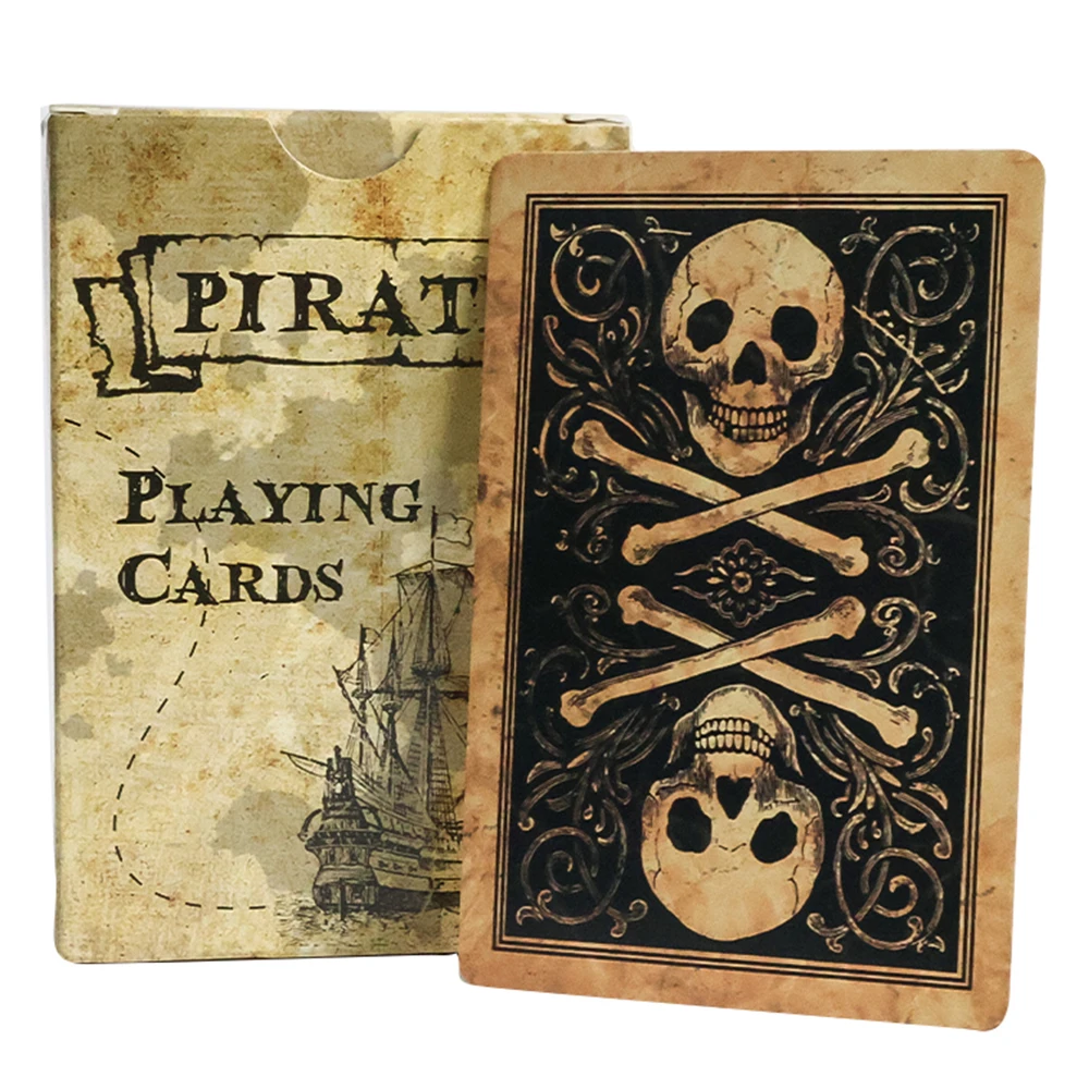 

Pirate Skull Vintage Style Playing Cards Standard Deck of Cards Waterproof Poker Cards for Family Games,Parties ,Gatherings