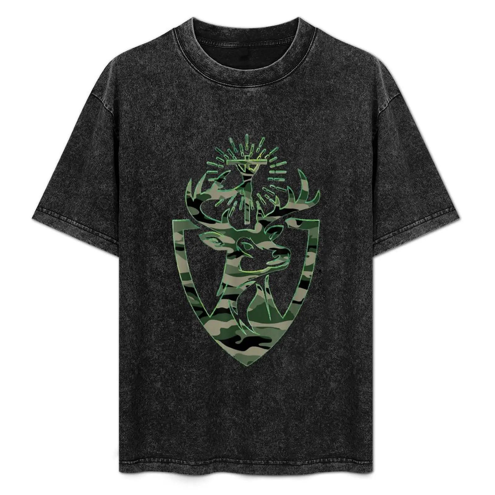 

St, Hubert Hubertus Patron Saint of Hunters Stag T-Shirt Casual All Match Short Sleeve T-Shirt