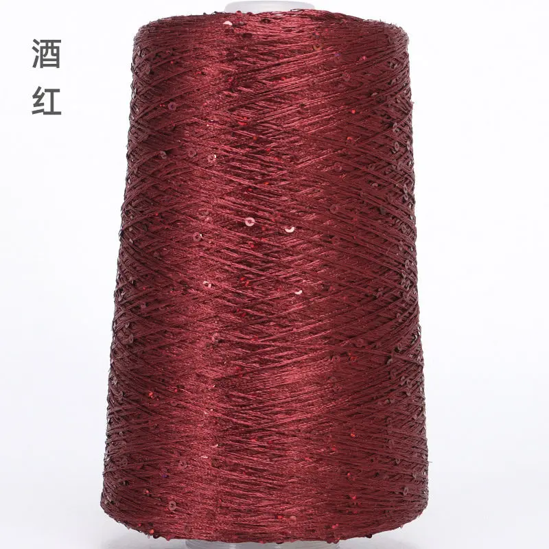 Seiden-Paillettengarn, spezielle merzerisierte Linie, 500 g/Rolle, handgefertigt, zum Selbermachen, 3 mm Pailletten, Handstrickgarn, ThreadDoll-Pullover-Stricklinie