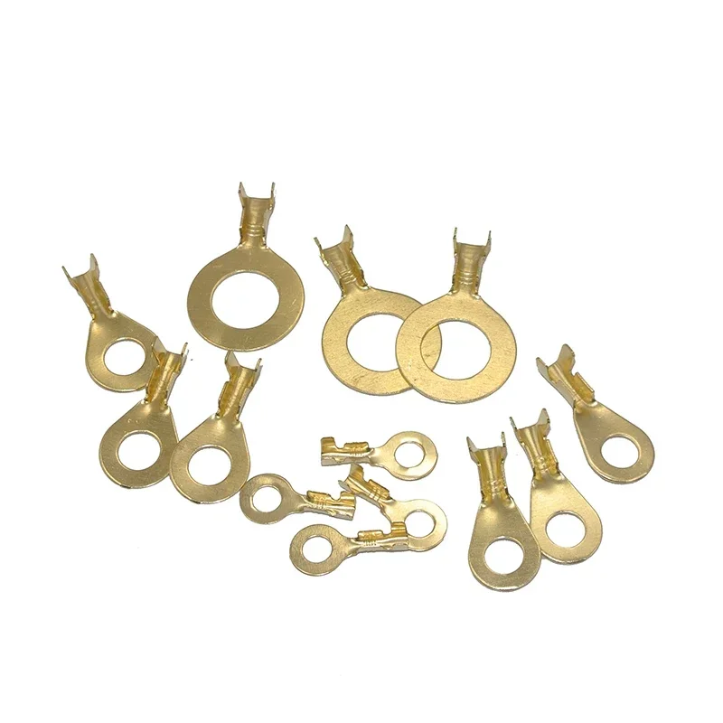 20/50Pcs M3 M4 M5 M6 M8 M10 Electrical Wire Connectors Lugs Ring Terminals Gold Brass/Silver Non-insulated Crimp Termin