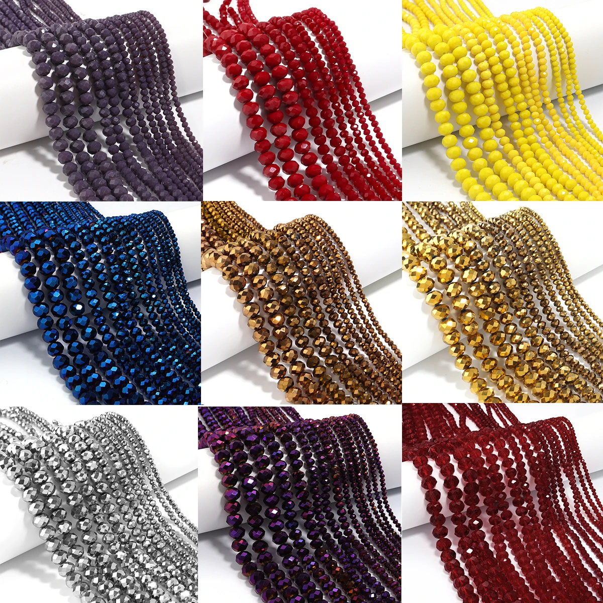 3/4/6/8/10mm Colorful Austrian Crystal Double Cone Bead Glass Beads Bulk Spacer Beads for Diy Jewelry Making Wholesale