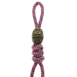 Vintage Brass Pendant Dragon Pattern Beads Woven DIY Zipper Bracelet Keychain Pendant