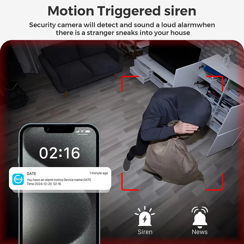 Ubox CCTV Camera 5MP 4G Sim Card or Wifi Surveillance Camera Intercom PIR Infrared Detection Mini Baby Home Security IP Camera - Image 2